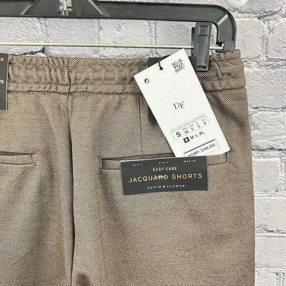 Denim & Flower Ricky Singh Jacquard Textured Shorts Mens Size Small 30 - Picture 6 of 8